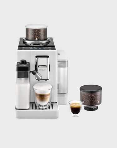 De'Longhi Rivelia Automatic Espresso Machine with Grinder & Milk Frother – All-in-One Coffee Maker,