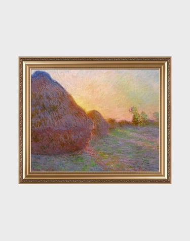 IPIC - Grainstacks 1890 by Claude Monet, Monet Wall Art for Home Decor, Classic World Famous Art Gic