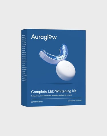 How to get white teeth Auraglow Teeth Whitening Kit, LED Accelerator Light, 35% Carbamide Peroxide T