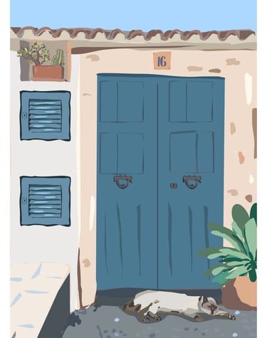 a cat laying on the ground in Banyalbufar Mallorca 