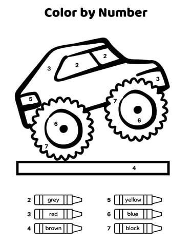 coloriage magique en anglais voiture