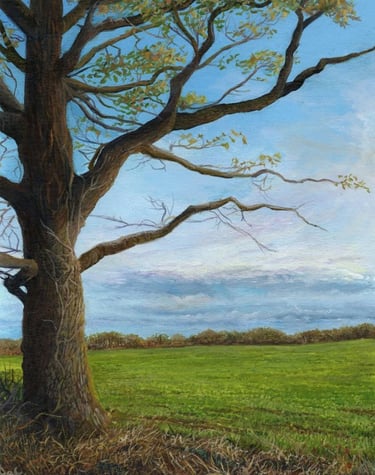 From The Fields Edge, landscape painting by Sussex artist Darren Slater