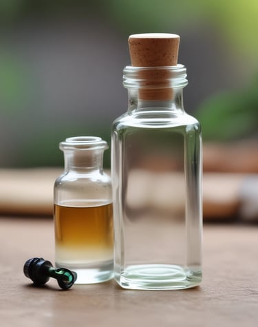 Two people wearing masks and gloves work behind a counter in an herbal medicine shop, surrounded by numerous wooden drawers and jars filled with various herbs and ingredients.