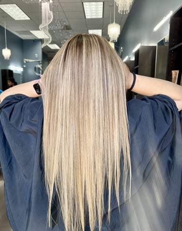 long straight blonde hair
