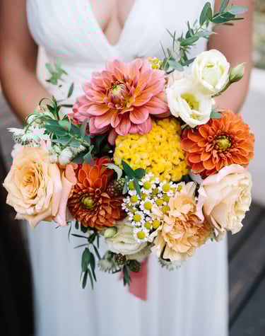 bouquet de mariée très coloré