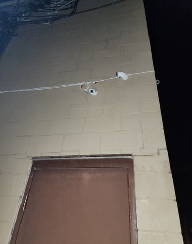 Security camera above door