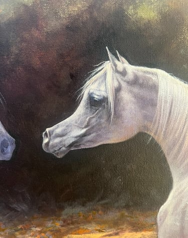 Horse Painting Progress By Maamar Tazi