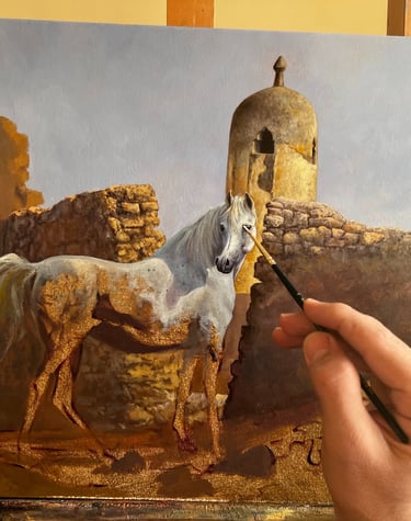 Horse Artwork By Maamar Tazi In Process