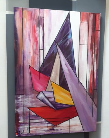Peinture contemporaine dyptique Patricia Pierrard - Abstraction maritime pigments et glacis