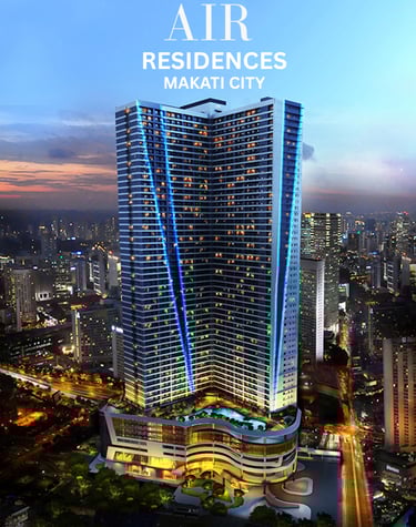 a tall building with a blue light shining on it