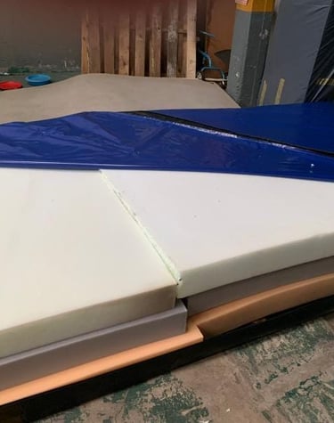 Colchonetas a medida. Con o sin funda. Placas de goma espuma para colchonetas