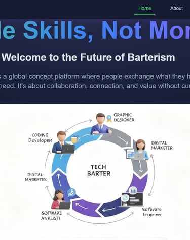 a website page with a picture of a man in a business suit