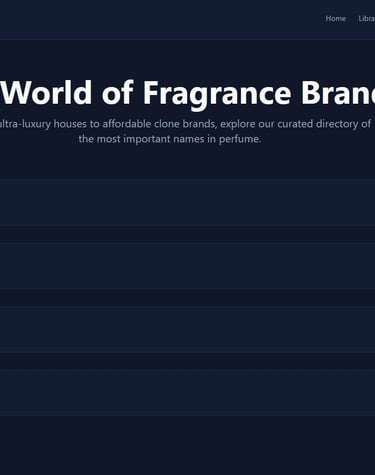 a website page with a bunch of different brands of perfumes and the specific perfumes top of the cla
