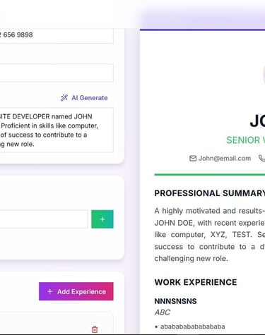 a resume of a professional layout