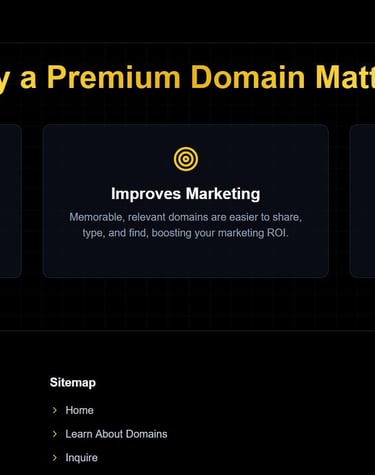 a website page with a bunch of different types of domains and importance of domains in SEO