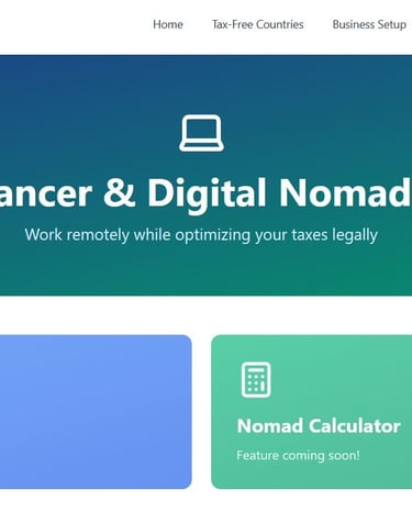 tax saving tips and countries for digital nomads and freelancers
