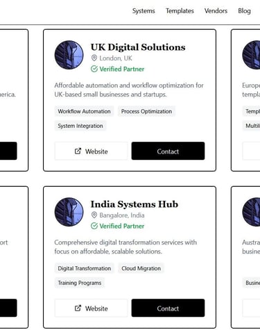a bunch of different types of systems that are available on the website
