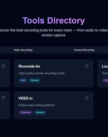 a website page with a bunch of tools and tools