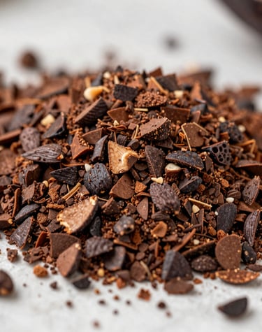 Sunset over the lush cacao fields of Trinidad and Tobago with farmers tending the crops.