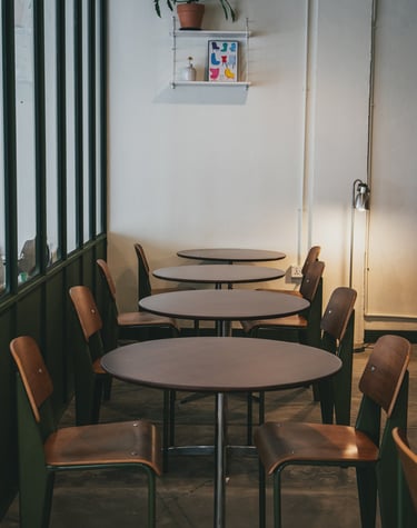 Cozy cafe seatings at apt.coffee in Batam