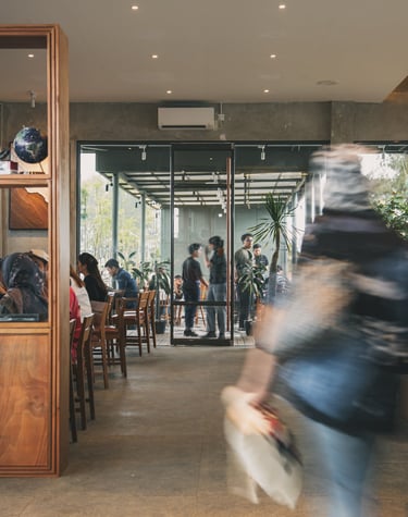 crowded area of cafe at TENTRM in Batam