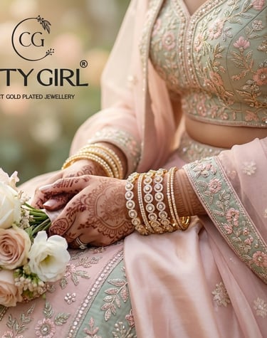 Guaranteed gold plated bridal bangle set — traditional Indian wedding jewellery