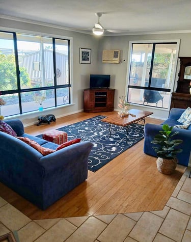 Drop down lounge room with large viewing windows