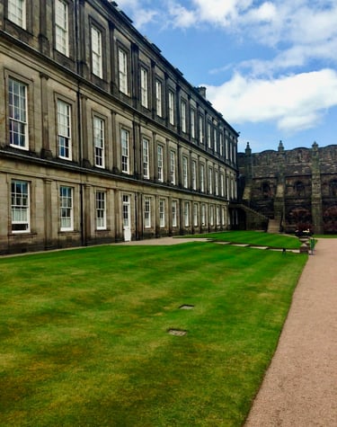 A view of the side of Hollyroodhouse in Edinburgh