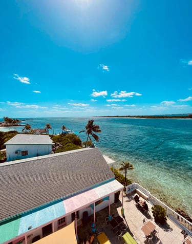 The blue waters of the Bahamas
