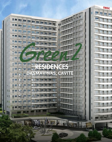 a large building with a large green sign that says green