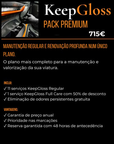 Pack Premium da KeepGloss para manutenção completa e detailing automóvel em Aveiro.
