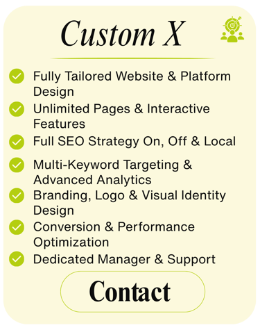 Custom X tailored web design and SEO solution