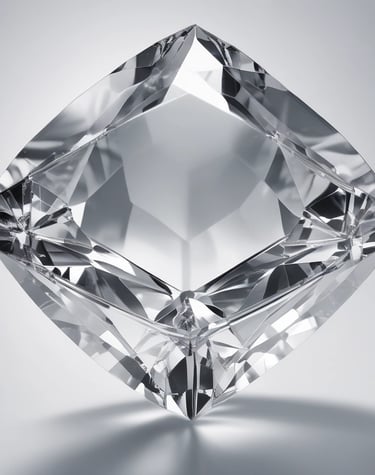 Close-up of a sparkling clear quartz crystal with natural facets.