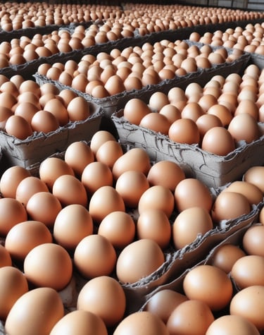 Stacks of vibrant spices packed and labeled for export.