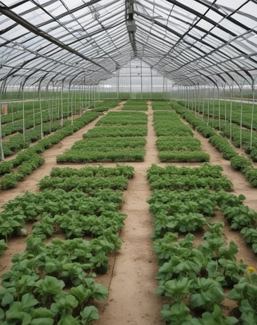 A close-up of a greenhouse ventilation system with adjustable vents open to fresh air.