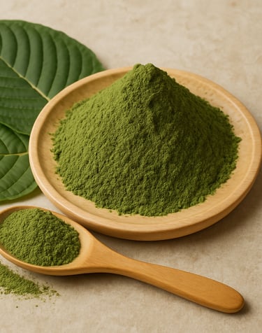 Premium Super Green Kratom powder – fine green herbal powder rich in alkaloids for balanced energy and relaxation