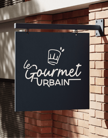 Logo - identité visuelle - restaurant - Le Gourmet Urbain - Amy atelier graphique