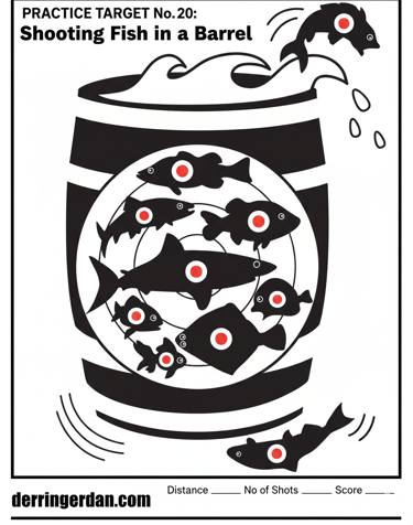 Shooting fish in a barrel target