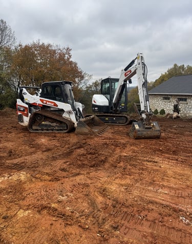 Bobcat skid steer and excavator