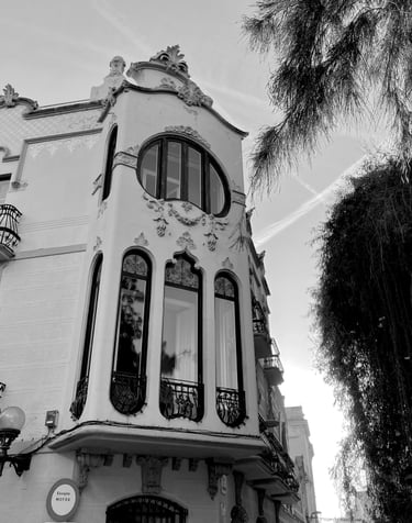 a building with a balcony in Sitges