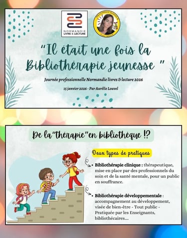 présentation bibliothérapie jeunesse formation bibliothécaires Normandie
