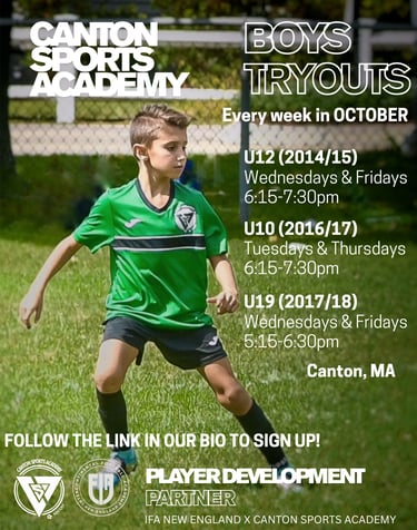 soccer tryouts for boys in Canton