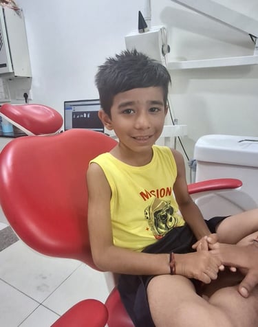 happy and relieved kid at shree dental care near shyamal ahmedabad