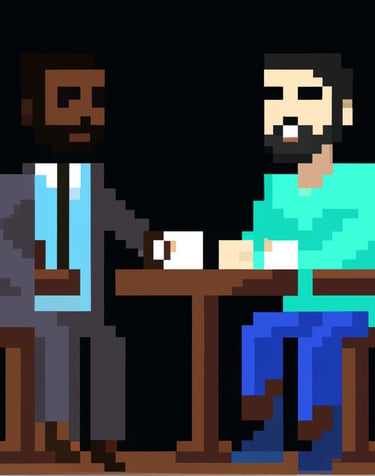 Pixel Art IA Club des philosophes de comptoir