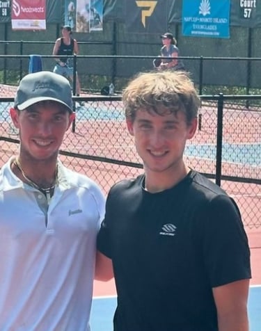 Dylan Frazier and JW Johnson prior to warm ups at 2024 US Open