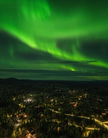 the northern lights over levi
