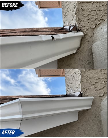 Professional gutter repair and replacement service improving home drainage and protection in Calgary Alberta.