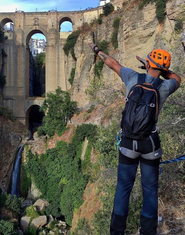 Tramos históricos en la vía ferrata del Tajo de Ronda