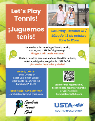 USTA Cambria Tennis Club Community Play Day