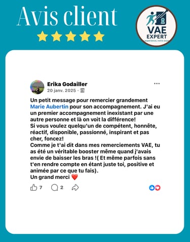 VAE EXPERT - Marie Aubertin - témoignage Accompagnement VAE en Alsace